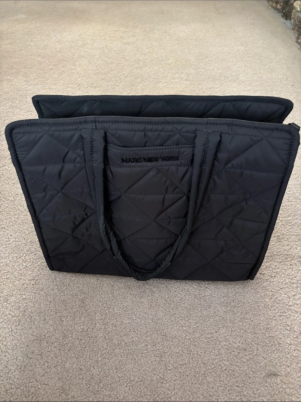 Marc New York Quilted Black Laptop Tote